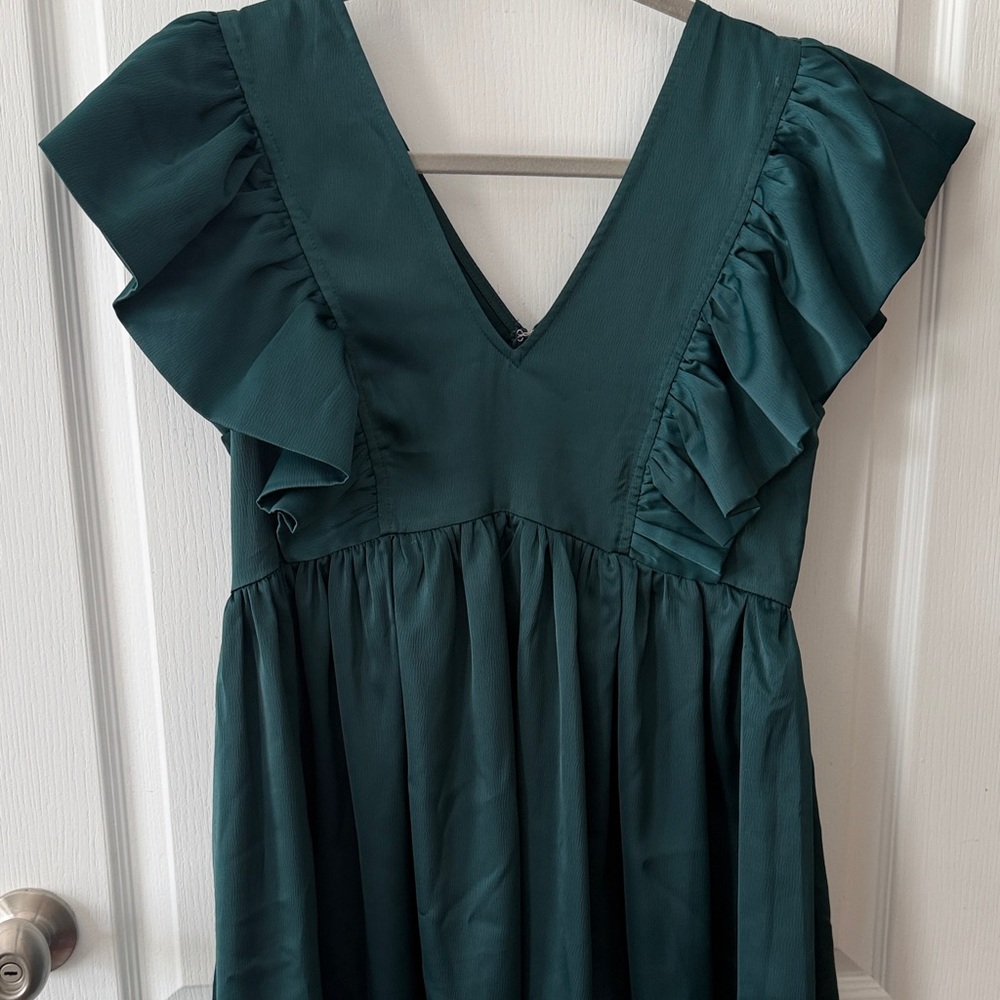 Entro Teal Dress with Zipper Detail